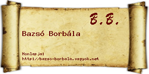 Bazsó Borbála névjegykártya